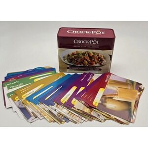 Crock Pot Slow Cooker Recipe Card Collection Tin 76 Recipes 24 Blank Cards